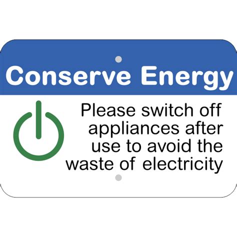 Horizontal Appliances Off Conserve Energy Sign Custom Signs