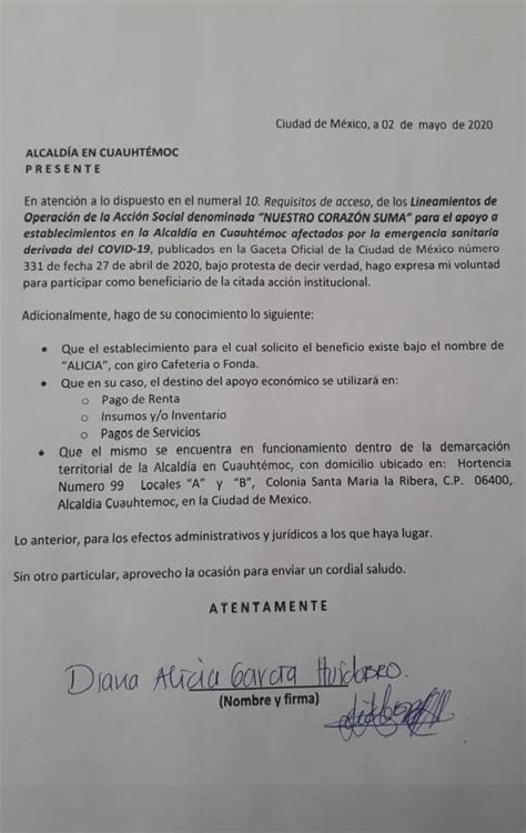 Carta Bajo Protesta De Decir Verdad Y Solicitud De Ingreso A La Acción