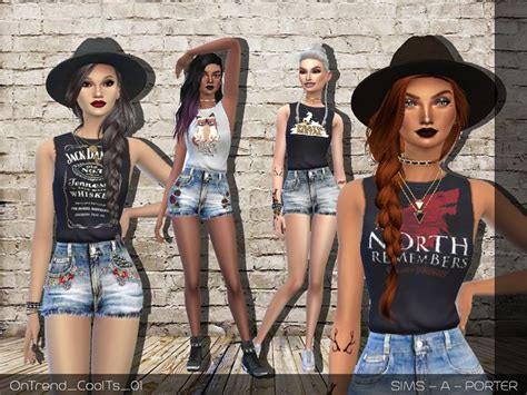 Band Shirts Cool Shirts And Denim Shorts Set Found In Tsr Category