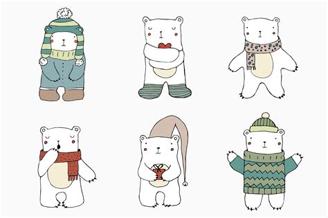 Cute Polar Bears Characters Animal Illustrations ~ Creative Market