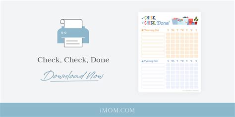 Check Check Done Checklist For Kids Printable Template