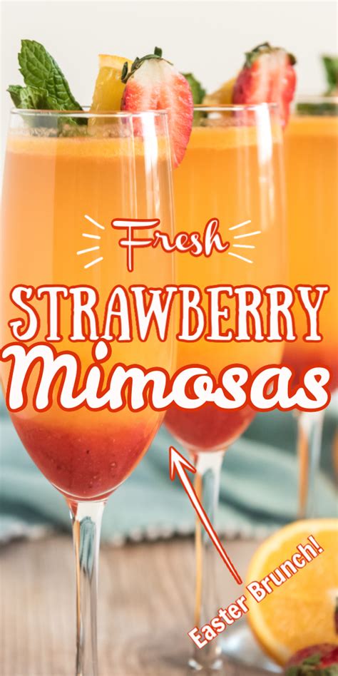 Fresh Strawberry Mimosas Strawberry Mimosa Mimosa Recipe Fresh