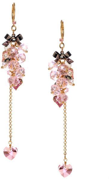 Betsey Johnson Metallic Pink Bead Cluster Earrings Joyas Accesorios