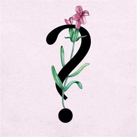 Question Mark Symbol Floral Decorated Typography Free Image By