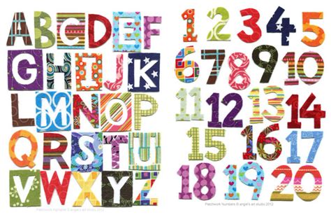 English alphabet · about | faq . Patchwork Alphabet and Numbers — Angie's Art Studio