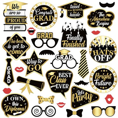 Buy Graduation Photo Booth Props 2022 Pack Of 30 Graduation Props