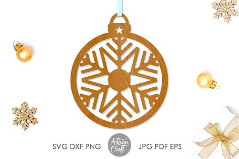 Laser Cut Christmas Ornaments Vector Snowflake Ornament Svg By