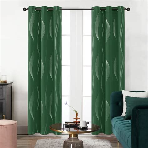 Deconovo Thermal Insulated Blackout Curtains Silver Wave Stripe