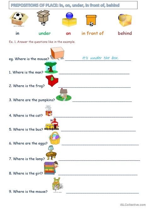 Prepositions Of Place General Gramma English Esl Worksheets Pdf And Doc