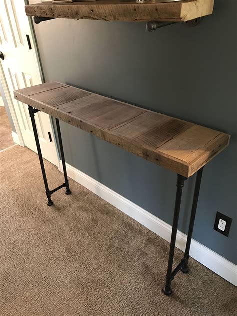Reclaimed Barn Wood Sofa Table With Images Wood Sofa Table Wood