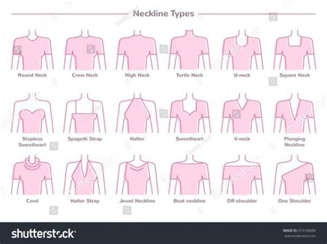 Fashion Infographic Vector Illustration Set Of Various Neckline Types For Women S Fashion