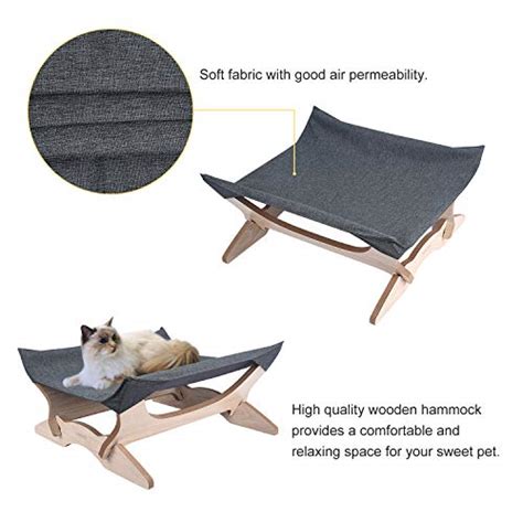 Elevated Cat Beds Cat Hammock Pet Cots Small Dog Beds Wooden Detachable
