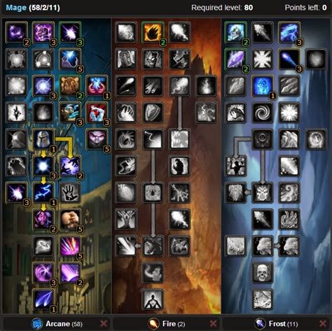 Wow Of Warcraft Talents And Glyphs Best Mage Arcane Dps Pve Talent