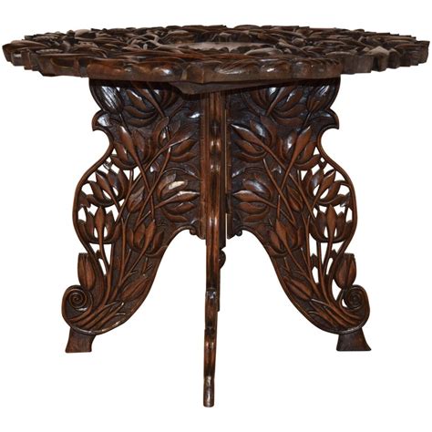 Two brass and marble side tables. Anglo Indian Octagonal Tabouret Side Table with Bone Inlay ...