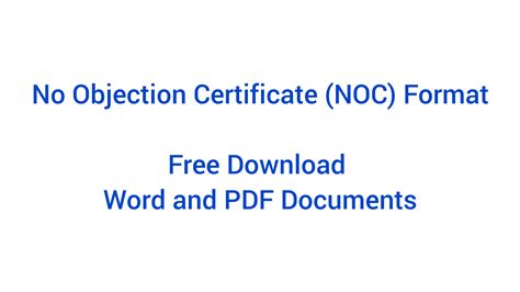 No Objection Certificate Noc Format Notout Tips