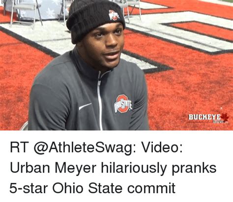 Buckeye Grove Rt Video Urban Meyer Hilariously Pranks 5 Star Ohio State