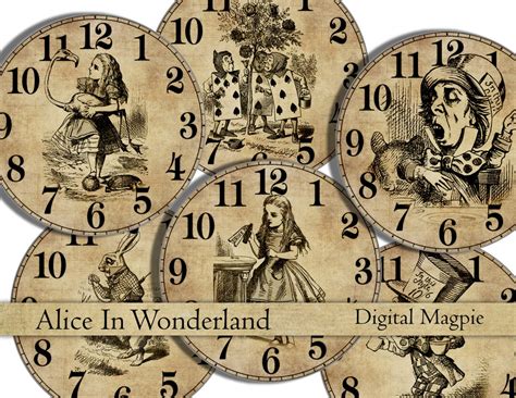 Alice In Wonderland 2 Inch Circles Printable Digital Cupcake Etsy