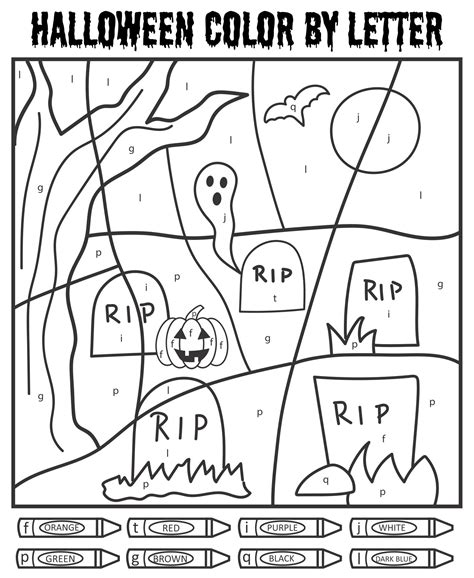 Halloween Coloring By Number Worksheets