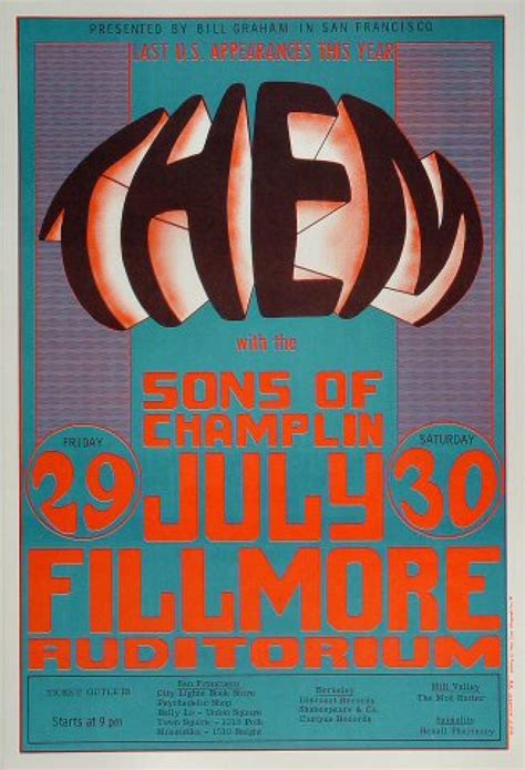 Them Vintage Concert Poster from Fillmore Auditorium, Jul 29, 1966 at ...