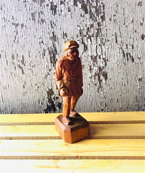 Hand Carved Wooden Figurine Old Man Signed By Artist Paul E Etsy