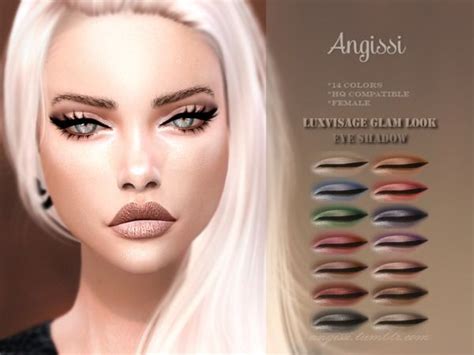 Angissis Luxvisage Glam Look Eye Shadow Makeup Cc Sims 4 Cc Makeup