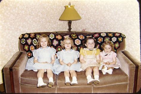 1950s Cute Little Girls Pretty Dresses Lot Of 4 Kodachrome Color 35mm