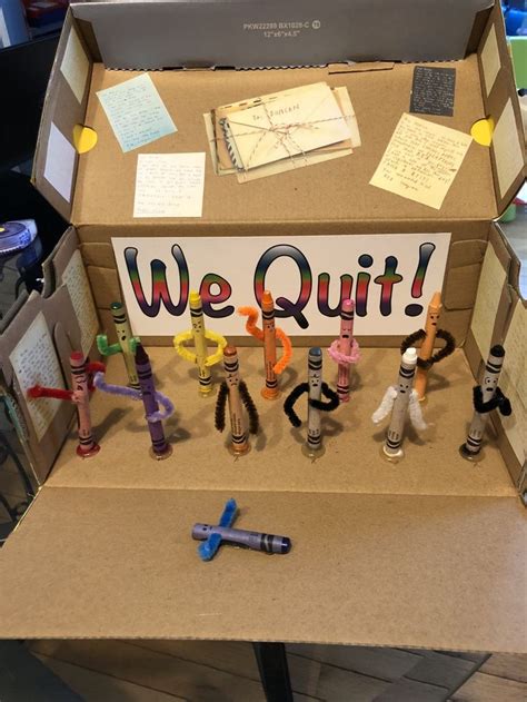 Diorama Book Report Ideas Diorama Shoebox For The Day The Crayons Quit