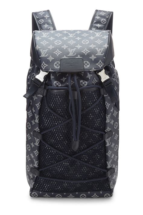 pre owned louis vuitton chapman brothers x navy monogram ink hiking backpack modesens