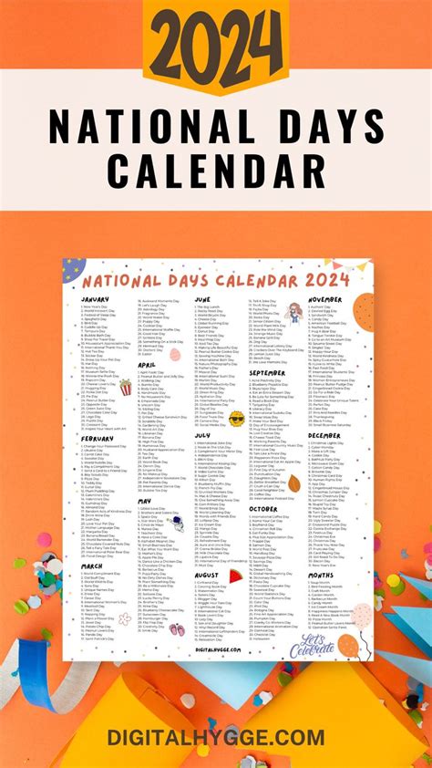 National Days Calendar 2024 Printable PDF Calendar Of Events Fun