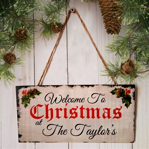 4x8 Wooden Christmas Welcome Sign Plaque Hanging Sign For Christmas