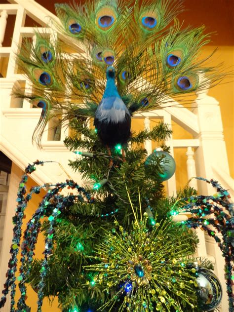 With their enchanting train of feathers. Le Beau Paon Victorien: Christmas Theme Tree 2011: Peacocks!