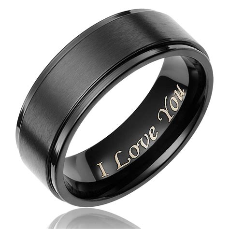 When buying wedding bands, most of the attention is placed on the woman's ring. Cavalier Jewelers 8MM Men's Black Titanium Ring Wedding ...