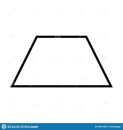 Trapezoid Or Trapezium Symbol Shape Vector Icon Outline Stock Vector