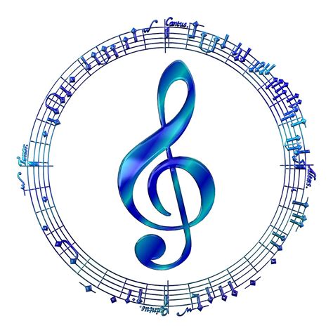 Blue Treble Clef Inside Music Notes By Cooldoodles Redbubble