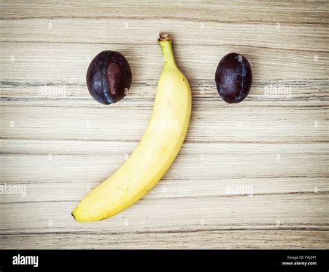 Elephant Face Of Plums And Banana Funny Theme Stock Photo Alamy