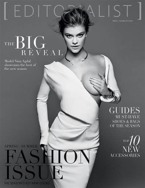 Nina Agdal Goes Topless Covers Boob In New Magazine Cover Picture Us Weekly