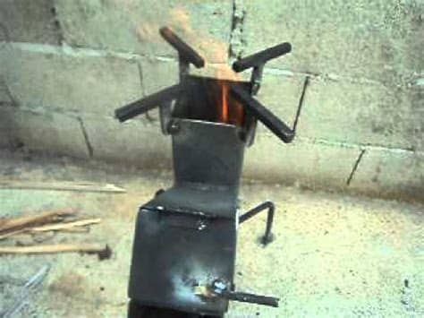 Cocina económica a leña usada. Cocina a leña o estufa cohete 2 - YouTube