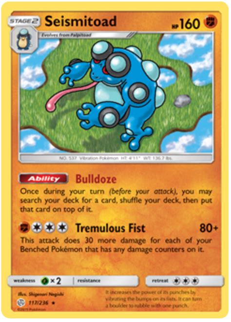 Watch list expand watch list. Seismitoad - Cosmic Eclipse #117 Pokemon Card