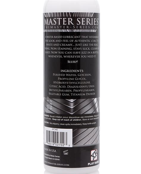 Master Series Jizz Lube Cum Unscented Water Based Oz Satisfaction Com