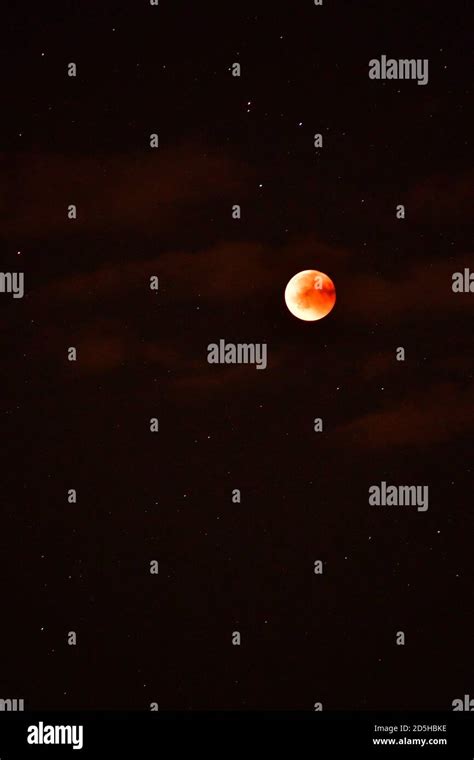 The Red Moon At Night Stock Photo Alamy