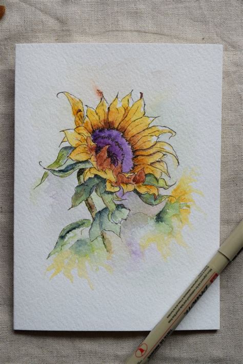 I instead made a decision to ask if some of my viewers would become my sponsors. Sunflower Watercolor Painted Card Prints only