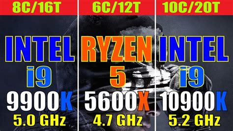 Intel I9 9900k Vs Ryzen 5 5600x Vs Intel I9 10900k Pc Games Test