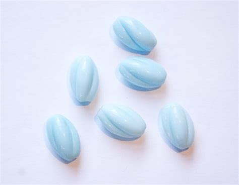 Vintage Opaque Light Blue Glass Twist Beads Germany 20mm 6 Etsy