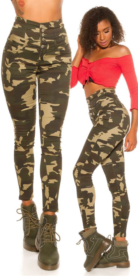 Sexy Highwaist Skinny Jeans Camouflage Army Skinny Jeans
