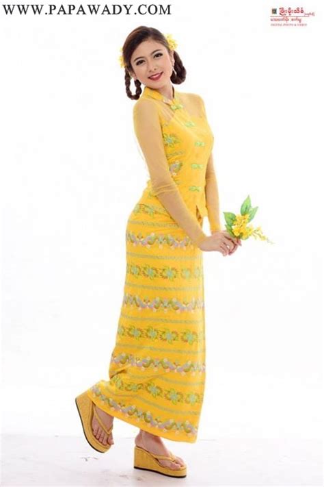 Shwe Thamee Mingalar Thingyan Photoshoot In Yellow Fashion Dress