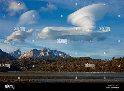 Lenticular Clouds Over The Mountains Of Torres Del Paine National Park