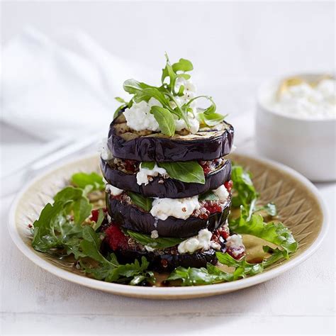 Chargrilled Eggplant Stack With Cottage Cheese Healthy Recipe Ww