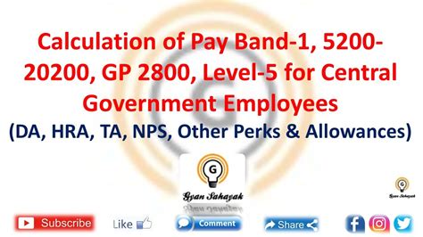 Calculation Of Pay Band 1 5200 20200 Gp 2800 Level 5 For Central