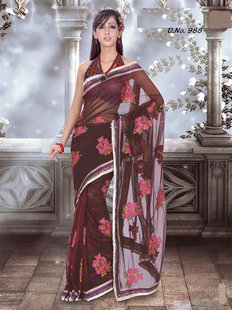 Embroidered Party Wear Designer Indian Dress Saree Buy Embroidered