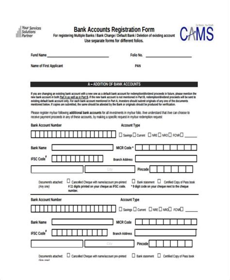 Free 7 Accounting Registration Forms In Pdf